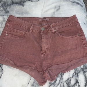 Light Red Wash Denim Short